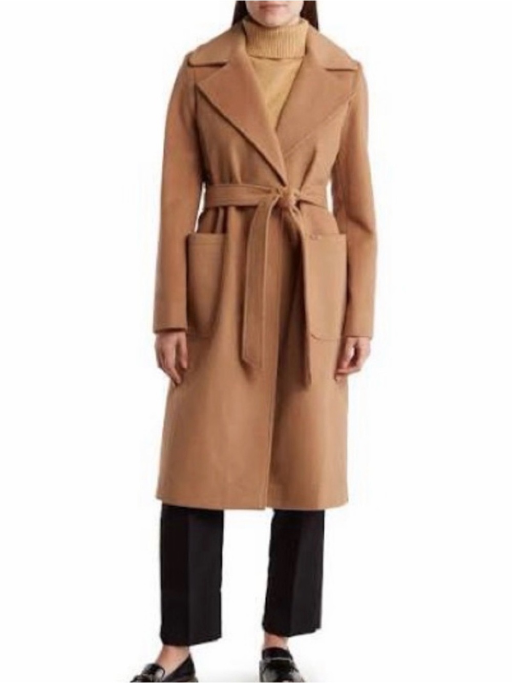 MICHAEL Michael Kors Wool Camel Wrap Coat